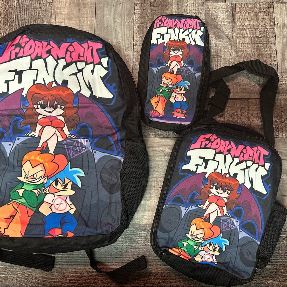Colorful Cartoon Backpack Set
